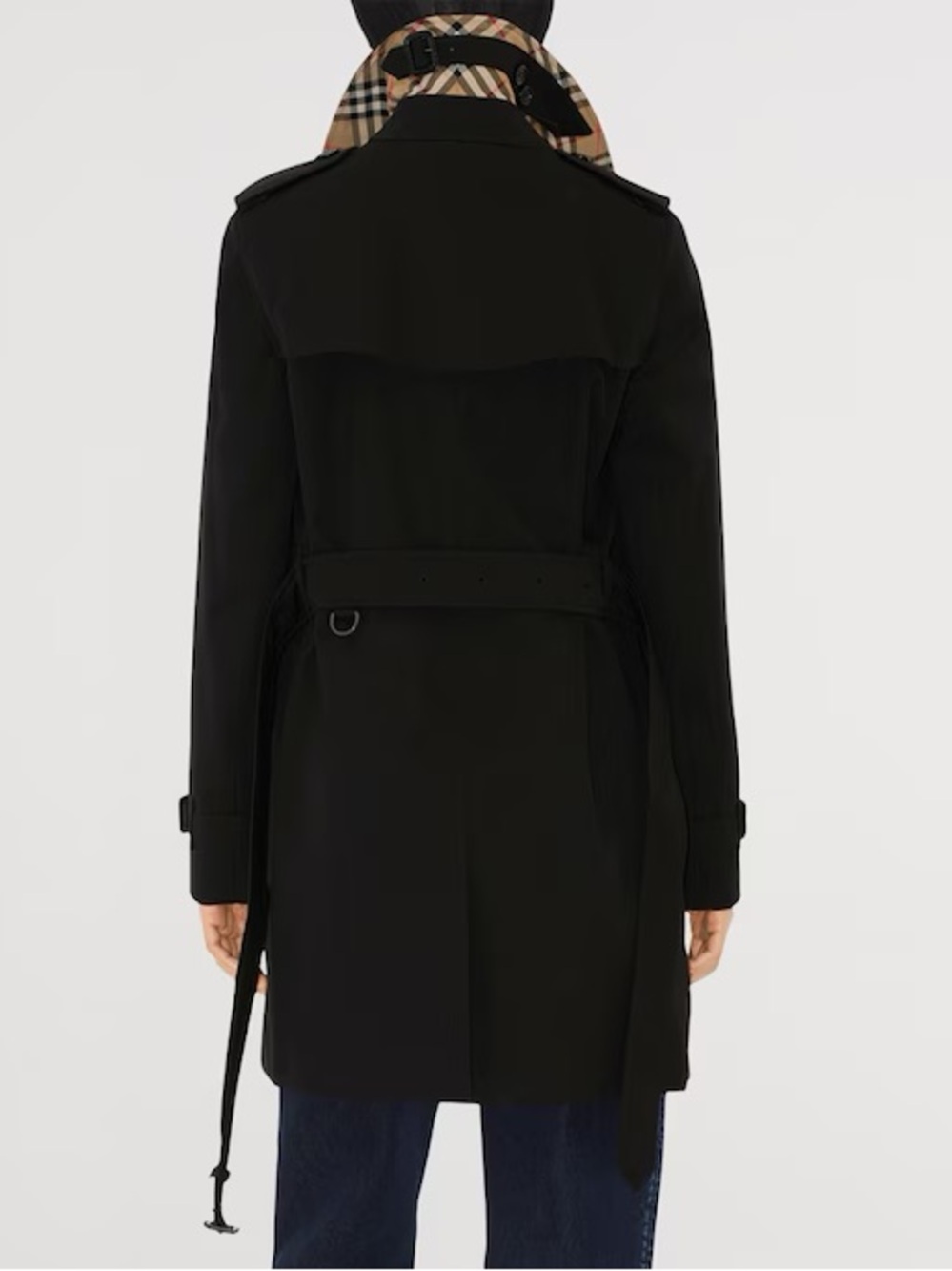 Burberry Kensington black trench coat in medium length (35”) US size 10 - Picture 2 of 14